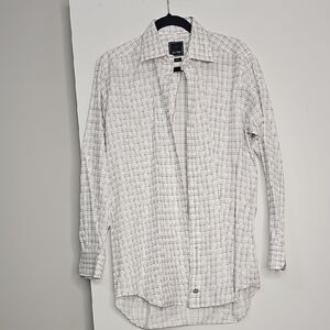 David Donahue White and Black Checkered Shirt